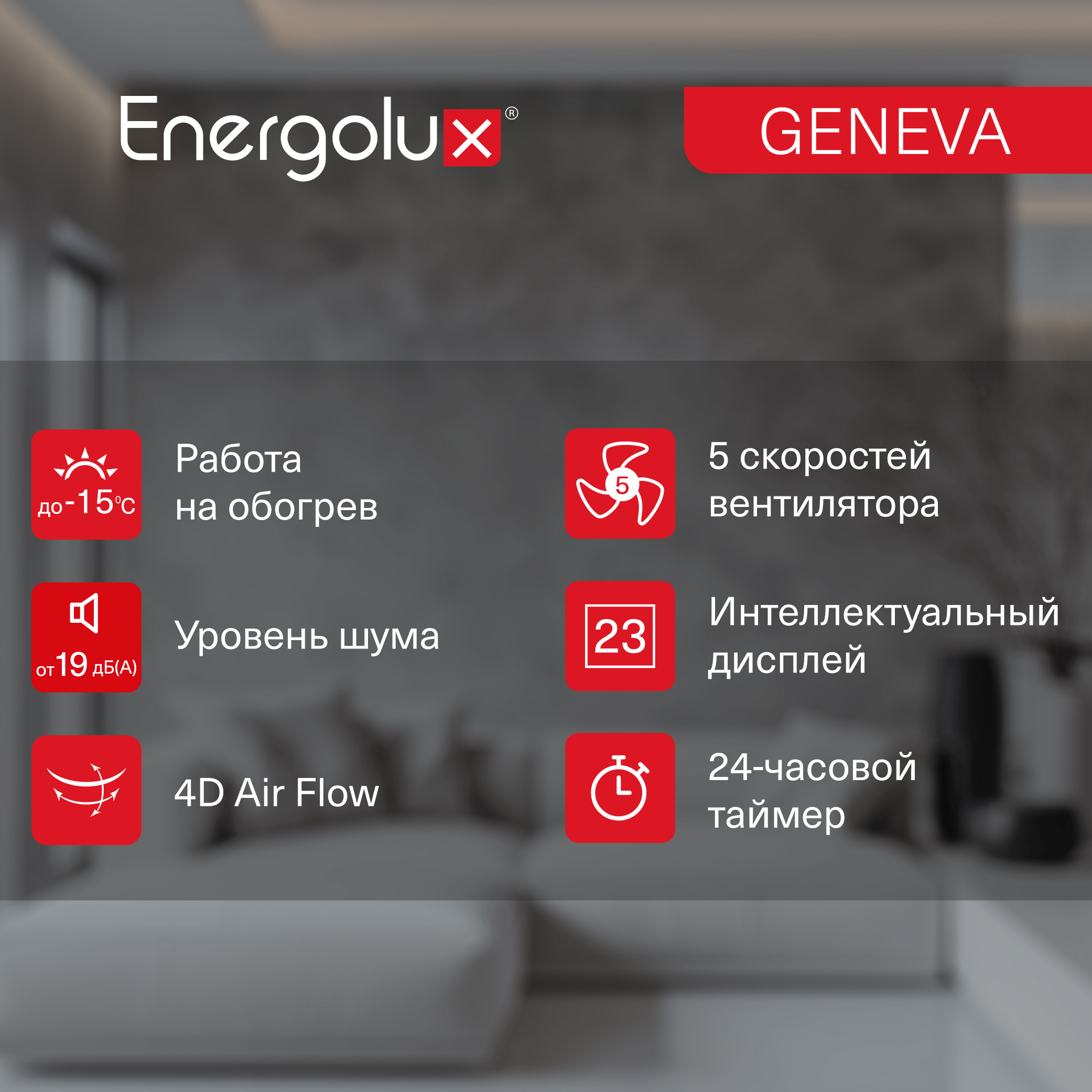 Инверторная сплит-система Energolux GENEVA SAS12G4-AI/SAU12G4-AI — изображение 6