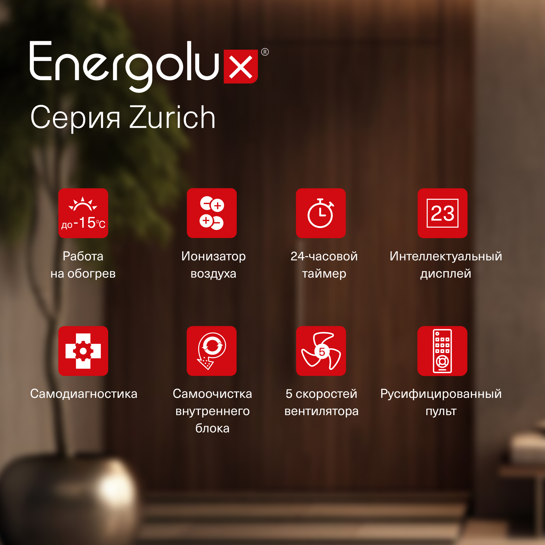 Инверторная сплит-система Energolux ZURICH SAS24Z5-AI/SAU24Z5-AI — изображение 5