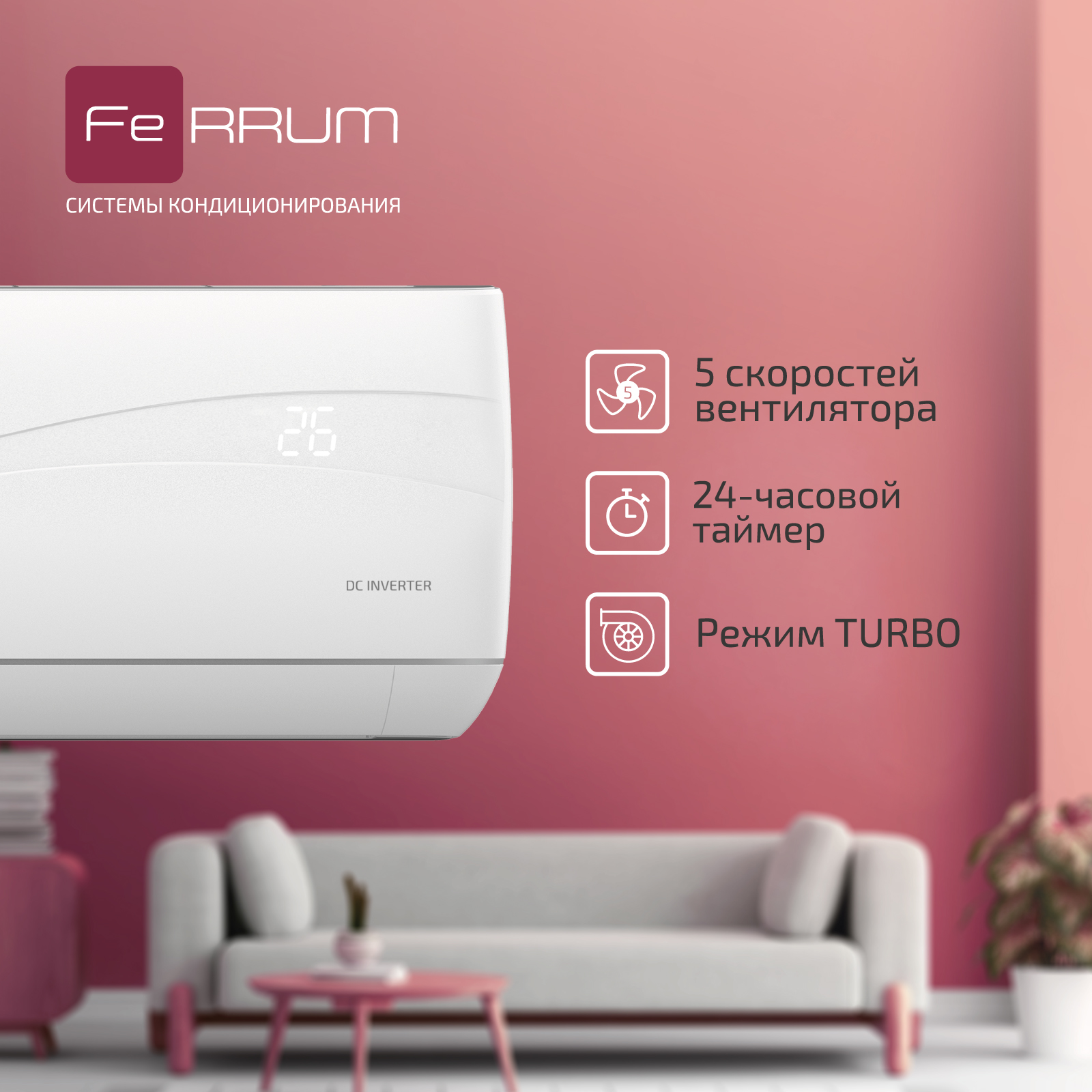 Сплит-система FeRRUM Titan inverter iFIS24VR1 / iFOS24VR1 — изображение 5
