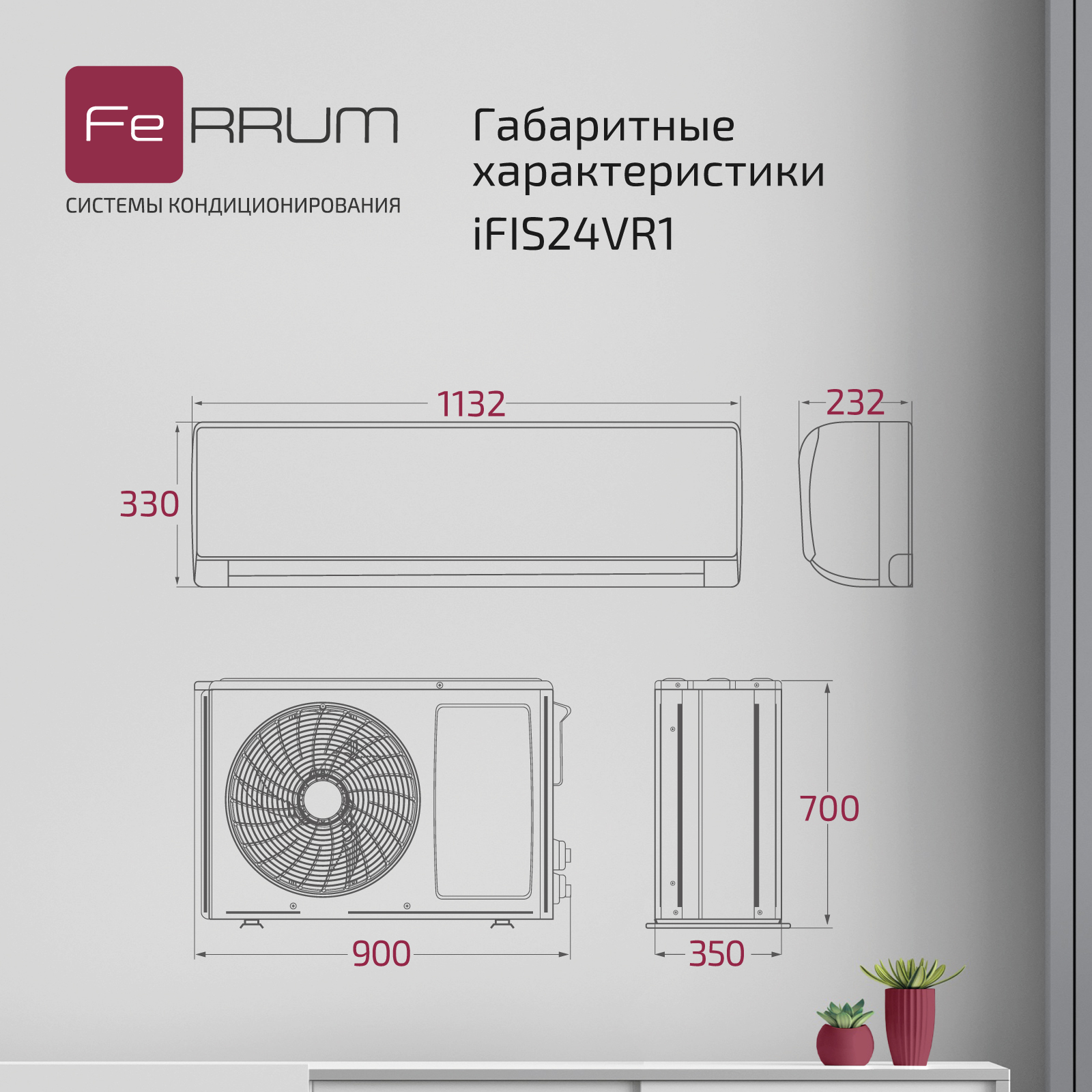 Сплит-система FeRRUM Titan inverter iFIS24VR1 / iFOS24VR1 — изображение 6
